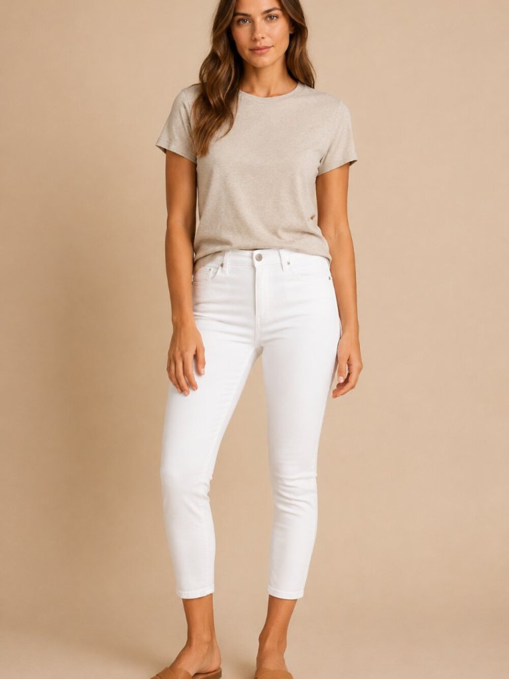 NWT Tractr Mona High Rise White Skinny Crop Jeans Size 6/28